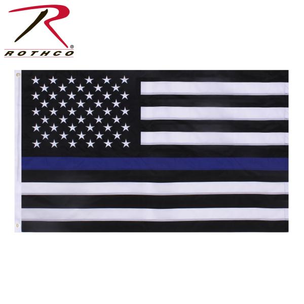 Rothco ロスコ　Deluxe Thin Blue Line Flag 3" x 5"