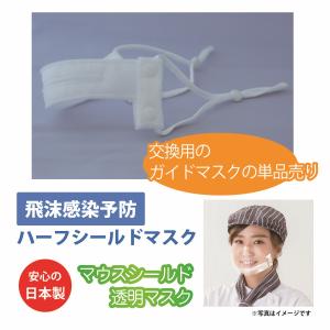 【日本製】ハーフシールド　ガイドマスク（耳ひも）部分単品売り 　透明マスク マウスシールド　飛沫対策 ウイルス対策｜pla-mart