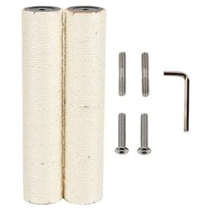 ECCIBOUN 直径7.4cm 猫 爪とぎ ポール 交換 パーツ 麻 キャットタワー 爪研ぎ 交換用 支柱 替え (2本, M10-40CM)