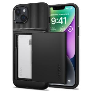 Spigen 【創業18年の技術力】iPhone14 ケース 手帳型 耐衝撃 カード 収納ケース 2重構造 耐衝撃 米軍MIL規格取得 落下防止 IC