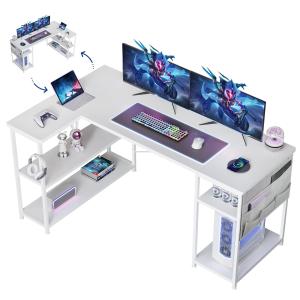 GTPLAYER ゲーミングデスク L字 コンセント付き led ラック付き Amazon.co.jp: GTPLAYER ゲーミングデスク l字 コンセント付き