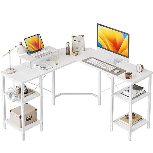 CubiCubi デスク l字デスク ラック付きデスク モニター台付き ゲーミングデスク パソコンデ...