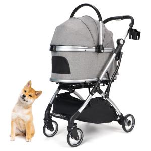 SKISOPGO 4輪ペットカート 分離型 ペットバギー ワンタッチ折りたたみ SKISOPGO 4輪ペットカート 分離型 ペットバギー ワンタッチ