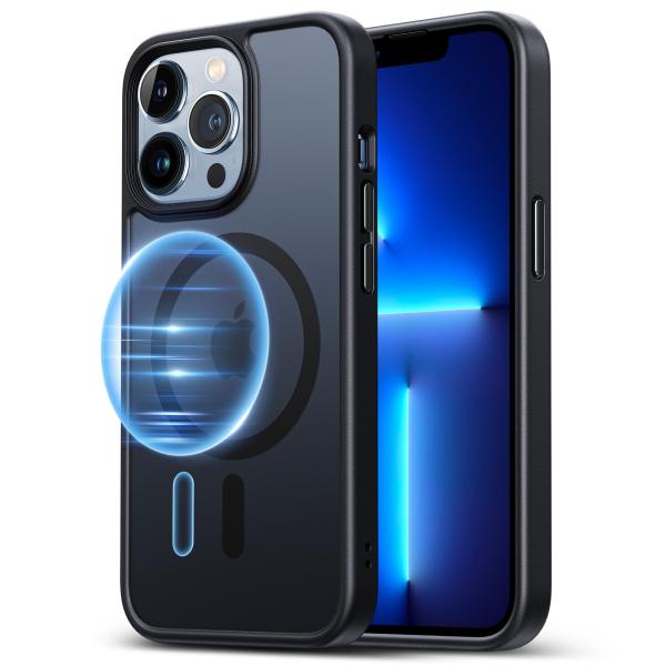 NIMASO ケース MagSafe対応 iPhone13Pro 用 ケース 半透明 カバー 米軍M...