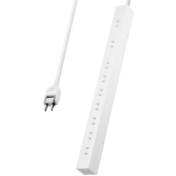 エレコム 電源タップ 10個口 2m 雷ガード ほこりシャッター 【 マグネット 回転脚パーツ 吊り...