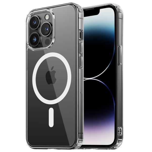 NIMASO iPhone14 pro 用 ケース MagSafe対応 クリア 軽量 PC 背面 黄...