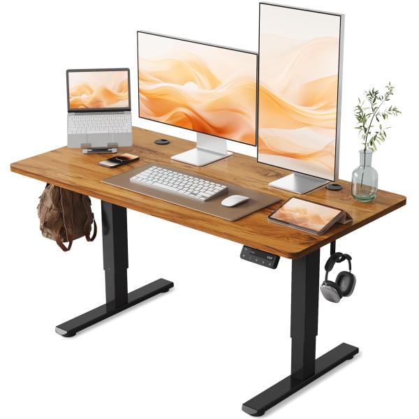 YIHAYO ローデスク 高さ46-72cm 昇降デスク 幅120cm 奥行き60cm 電動 ゲーミ...