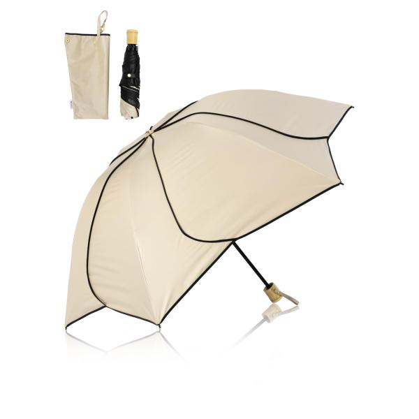 KIZAWA 日傘 uvカット 100 遮光 折り畳み 軽量 花びら 逆折り日傘 完全遮光 折りたた...