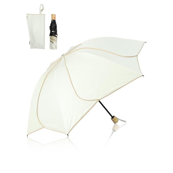 KIZAWA 日傘 uvカット 100 遮光 折り畳み 軽量 花びら 逆折り日傘 完全遮光 折りたた...