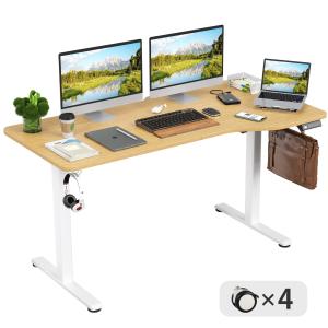 Sunon 昇降デスク 電動 昇降式デスク スタンディングデスク 幅140cm 耐荷重80kg 電動昇降デスク メモリー機能 静音 上下自動昇降 パソ