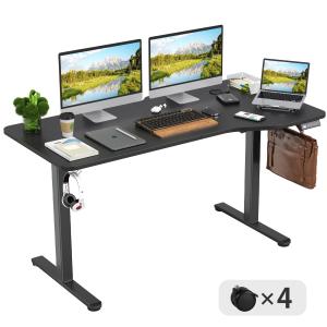 Sunon 昇降デスク 電動 昇降式デスク スタンディングデスク 幅140cm 耐荷重80kg 電動昇降デスク メモリー機能 静音 上下自動昇降 パソ