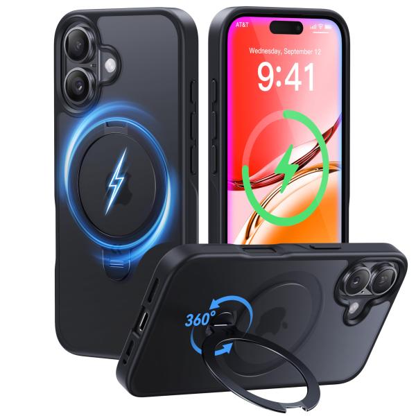 【2025最高傑作&amp;定点360度回転】CASEKOO iPhone 16 用 ケース 米軍MIL規格...