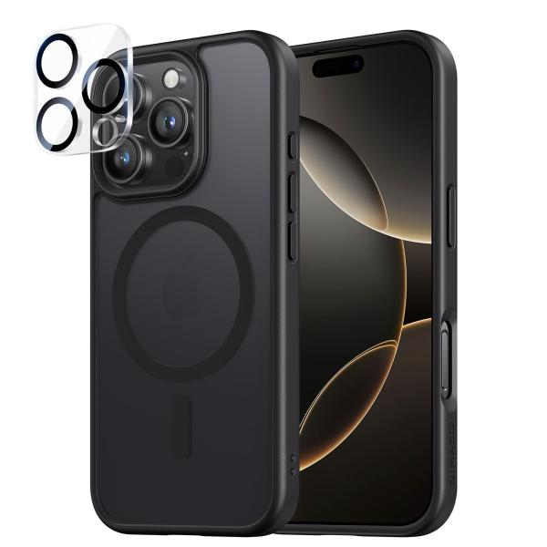NIMASO iPhone16Pro用 ケース ケース+カメラフィルム MagSafe対応 1枚セッ...