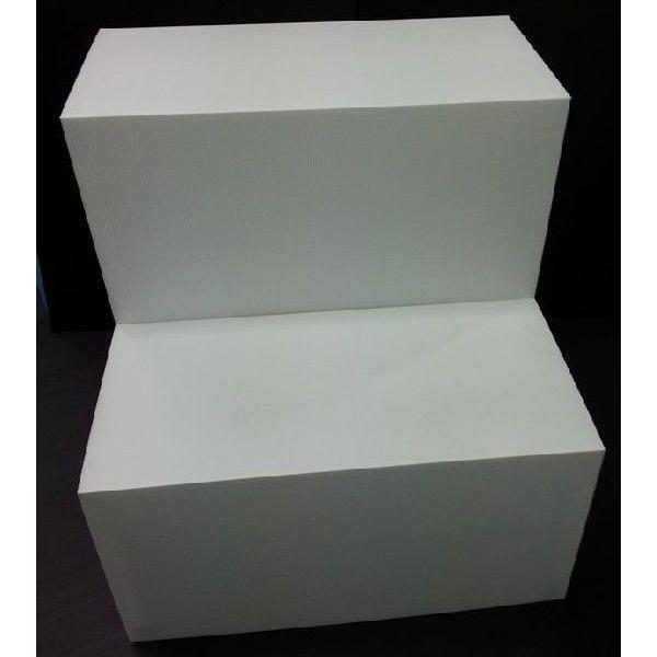 展示会用プラダン商品棚（プラダン什器）二段棚　600mm幅　白色