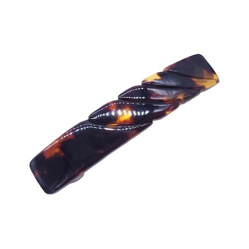 本べっ甲 髪留 シンプル 髪留め ロープ状 彫り 丁寧 お洒落 シャープ 存在感 カジュアル フォー...