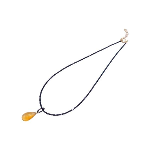 本べっ甲 ネックレス スピネルチェーン ペンダント シンプル 雫 肉厚 存在感 白甲 希少価値 カジ...