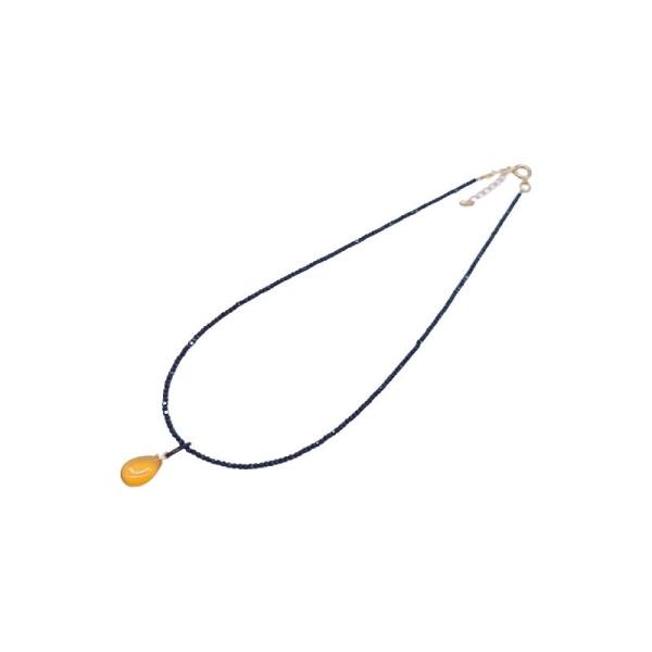 本べっ甲 ネックレス スピネルチェーン ペンダント シンプル 雫 肉厚 存在感 白甲 希少価値 カジ...