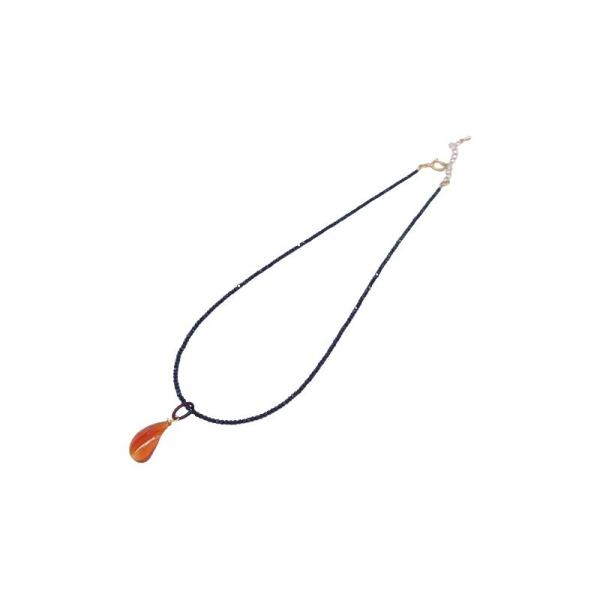 本べっ甲 ネックレス スピネルチェーン ペンダント シンプル 雫 存在感 白甲 希少価値 カジュアル...