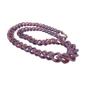 本べっ甲 ネックレス 喜平 飴色本鼈甲と黒 本鼈甲をつなぎあわせた 長