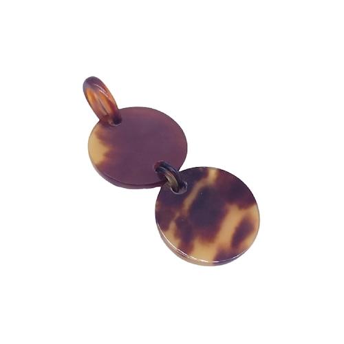 本べっ甲 ペンダント サークルタイプ バラフ柄 赤目 縦長 Yライン シャープ シンプル カジュアル...