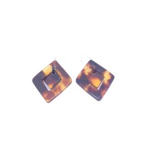 ★本べっ甲★ べっ甲 ピアス　(Pi-119) 本べっ甲 ピアス スクエアタイプ 特上甲 希少 キレイ シンプル ベスト