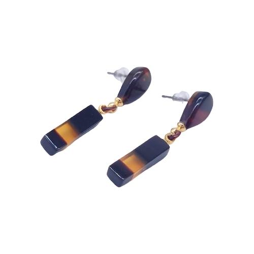 本べっ甲 ピアス しずく シャープ アメリカンフック シンプル ぶら下がり 華やか プレゼント　(P...