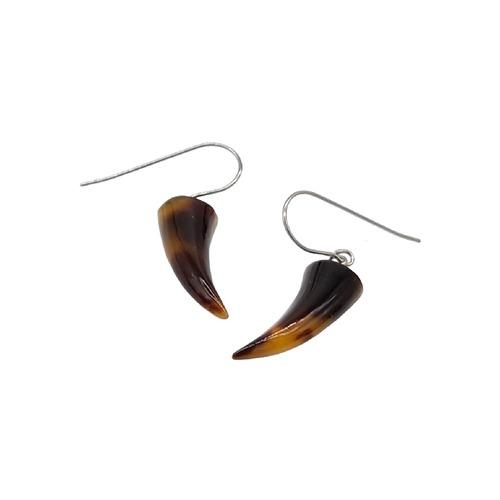 本べっ甲 ピアス ファングタイプ シャープ チタン フォーマル カジュアル 天然素材 （Pi-170...