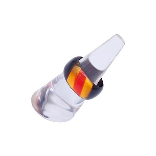 本べっ甲 リング  シンプル 10ミリ幅 三色継ぎ分け お洒落 シャープ オーガニック 天然素材 リ...