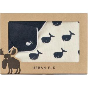 お中元　御供　内祝 URBAN ELK アーバンエルク フェイスタオル・ミニテリーセット ブルー　クジラ｜plain