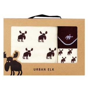 お中元　御供　内祝 URBAN ELK アーバンエルク フェイスタオル・ミニテリーセット ブラウン シカ｜plain