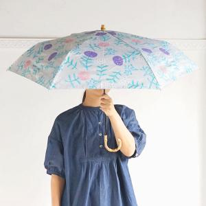 晴雨兼用 竹の柄の折りたたみ傘(フラワー LGY)日傘 クイックオープン UVカット 紫外線 日焼け防止 遮光 はっ水 遮熱 北欧 雑貨 ギフト プレゼント｜plaisier