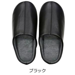 スリッパ フェイクレザー 合皮 ルームシューズ...の詳細画像1