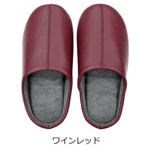 スリッパ フェイクレザー 合皮 ルームシューズ...の詳細画像4