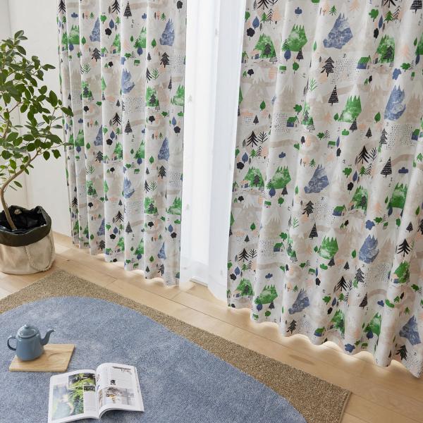 DESIGN LIFE 北欧デザイン遮光カーテン(1枚)YUKIYAMA ユキヤマ GN(100×1...