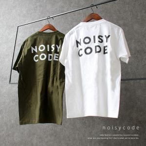 noisycode tシャツ バックロゴ オリジナル レディース メンズ ブランド デザインtシャツ ペア 綿100% 半袖 おしゃれ プルオーバー プリント ロゴ 文字 英字｜plaisir-shop