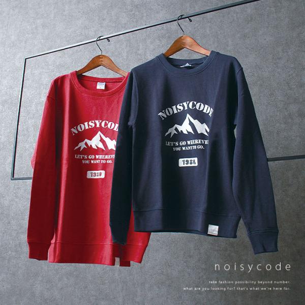 noisycode スウェット レディース 綿100% スエット メンズ 長袖 カレッジトレーナー ...