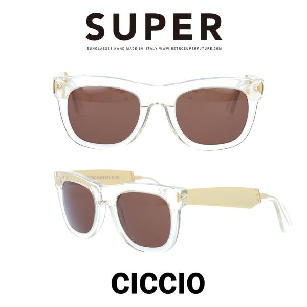 SUPER(スーパー) サングラス チッチオ Ciccio 894 クリスタル/ゴールドメタル/ブラ...
