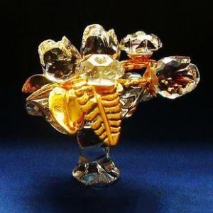 スワロフスキー Swarovski 2005年 廃盤品 『フラワーポット, ゴールド