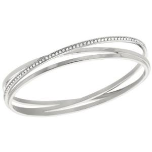 【美品】SWAROVSKI スワロフスキー バングル フェザー 羽 シルバー 美品】SWAROVSKI スワロフスキー バングル フェザー 羽 シルバー