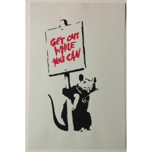 Banksy バンクシー GET OUT WHILE YOU CAN シルクスクリーン プリント WCP SCREEN PRINT リプロダクション 現代アート