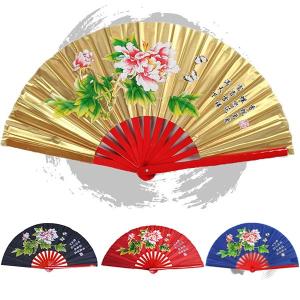 太極扇 太極拳 扇子 竹骨 牡丹 扇子 開いたら音が出る竹製で持ちやすい太極扇