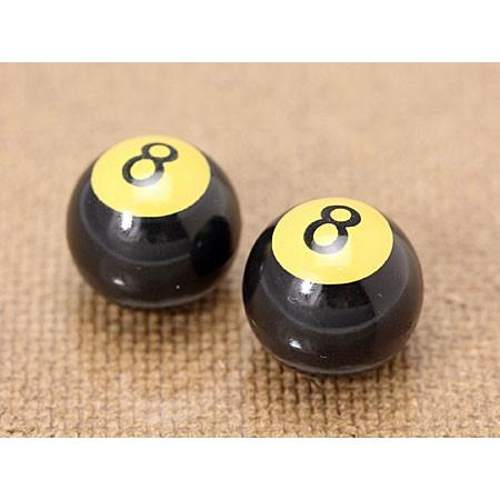 エアバルブキャップ 8ボール 2個セット ブラック