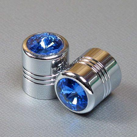 エアバルブキャップ ジュエル ブルー 2個セット