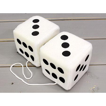 ハンギングファジーダイス（サイコロ） ホワイト