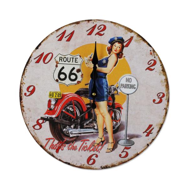 掛け時計 おしゃれ 木製 アメリカン インテリア ビンテージ セクシー ルート66 ROUTE66 ...