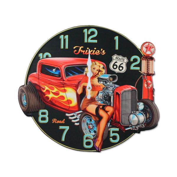掛け時計 おしゃれ アメリカン インテリア ビンテージ ピンナップガール ルート66 ROUTE66...