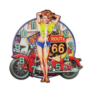 掛け時計 おしゃれ アメリカン インテリア ビンテージ セクシー ピンナップガール ルート66 バイク ROUTE66 SEXY GIRL｜planfirst