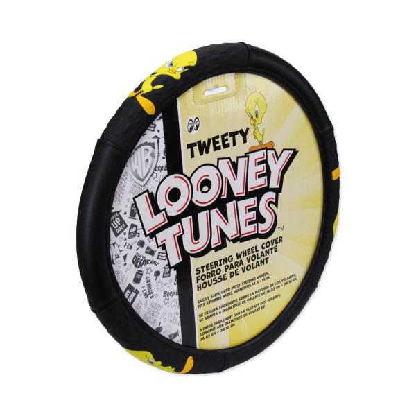 トゥイーティー ハンドルカバー ステアリングホイールカバー 合皮 アメリカン おしゃれ かわいい 軽...