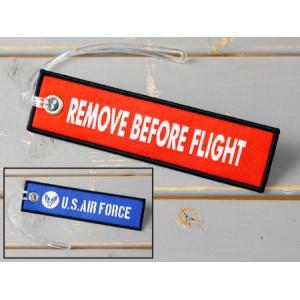 ラゲージタグ トラベル スーツケース ストラップ ミリタリー 刺繍 アクセサリー REMOVE BEFORE FLIGHT U.S.エアフォース アメリカ空軍 ＿KH-LT04-GEN