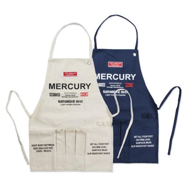 マーキュリー ワークエプロン おしゃれ ポケット メンズ レディース コットン キャンバス ガレージ...